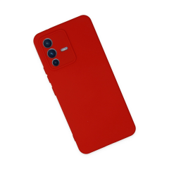 Vivo V23 5g Kılıf Nano İçi Kadife Silikon - Kırmızı