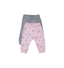 Bumbo Bebek ER1023 2li Patiksiz Pantolon Pembe Gri 18-24 Ay