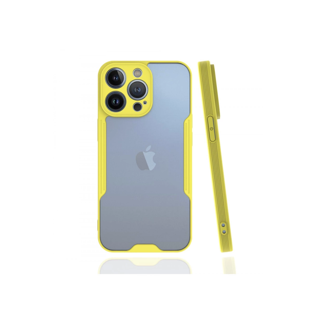 İphone 13 Pro Max Kılıf Platin Silikon - Sarı