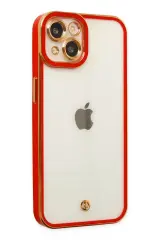 Newface İphone 14 Plus Kılıf Liva Lens Silikon - Kırmızı