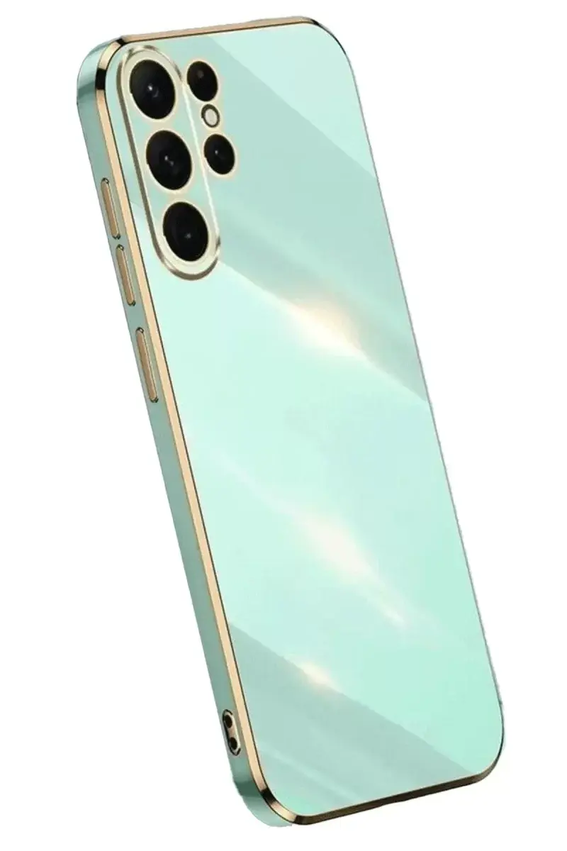Newface Samsung Galaxy S25 Ultra Kılıf Volet Silikon - Açık Yeşil