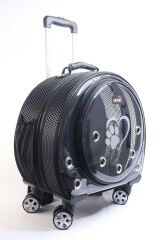 Markapet Space Model Tekerlekli Kedi Köpek Taşıma Çantası 42 x 40 x 22 cm Siyah 15 kg