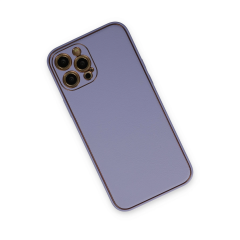 İphone 12 Pro Kılıf Coco Deri Silikon Kapak - Açık Lila