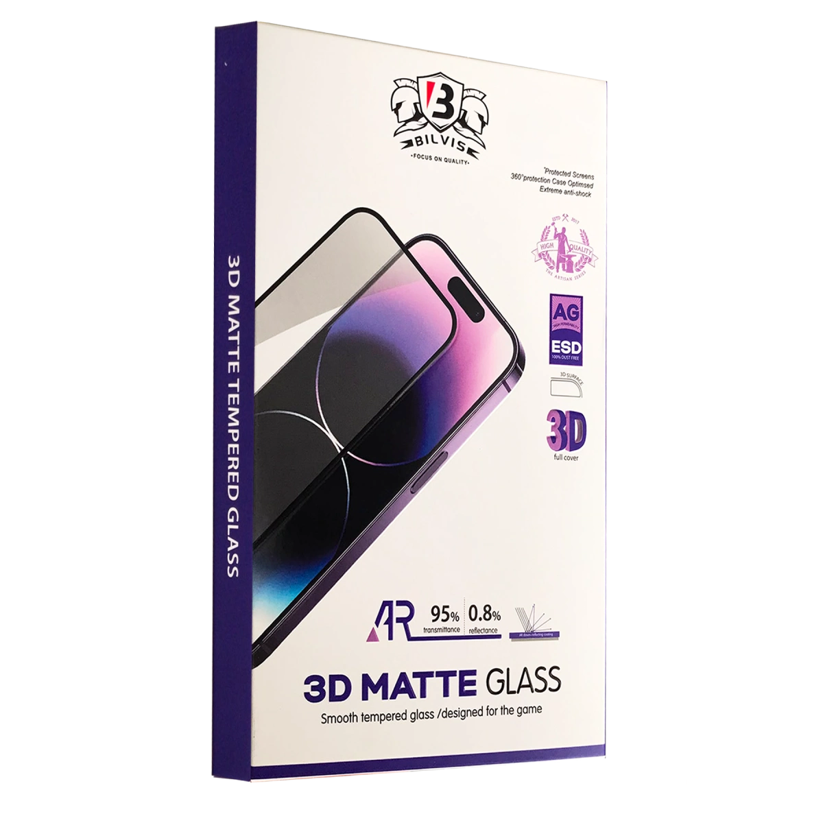 İphone 16 Pro Bilvis 3d Mat Cam Ekran Koruyucu