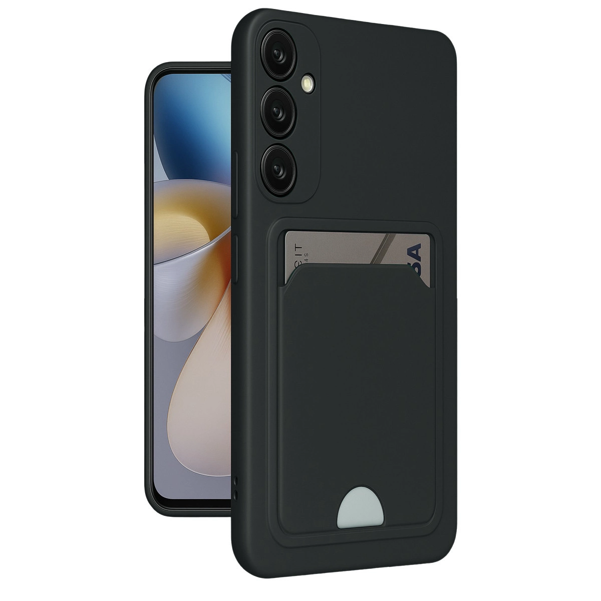 Samsung Galaxy A55 5g Kılıf Kelvin Kartvizitli Silikon - Siyah