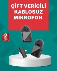 Profesyonel Ses Kayıtları İçin 2’li Kablosuz Yaka Mikrofon Seti
