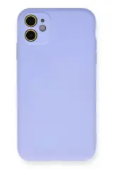 Newface Apple İphone 11 Kılıf Nano İçi Kadife Silikon - Lila