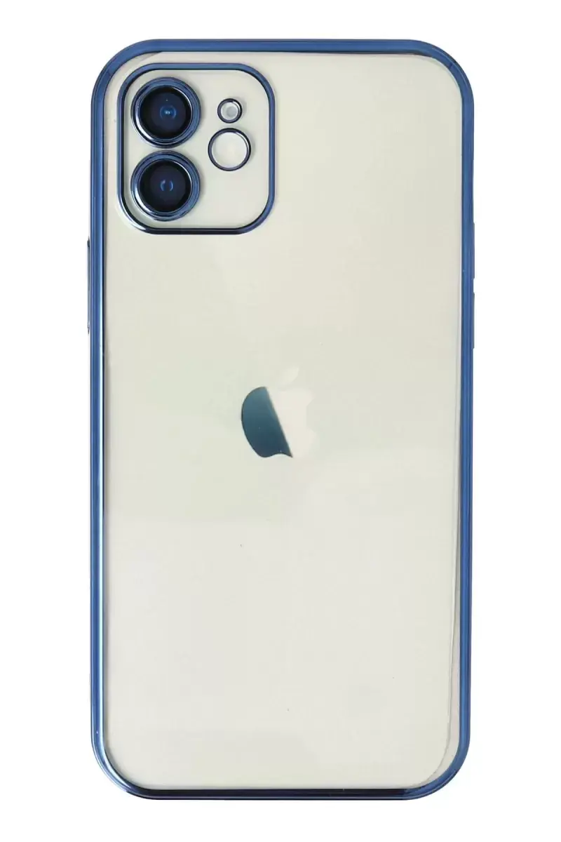 Newface Apple İphone 12 Kılıf Razer Lensli Silikon - Lacivert