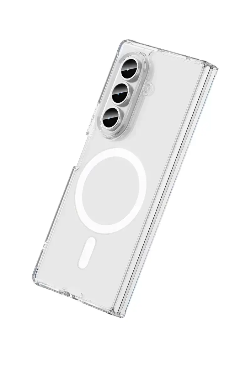 Newface Samsung Galaxy Z Fold 7 Kılıf Magneticsafe Şeffaf Silikon - Şeffaf