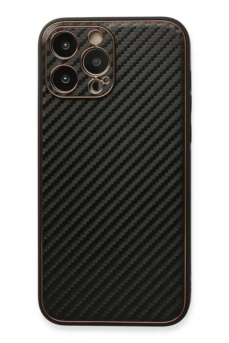 Newface İphone 13 Pro Kılıf Coco Karbon Silikon - Siyah