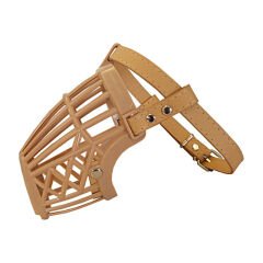 Karamel Pet Plastik Köpek Ağızlığı 13 cm-32 cm Bej Large