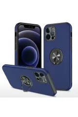 Newface İphone 12 Pro Kılıf Elit Yüzüklü Kapak - Lacivert