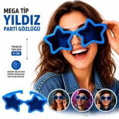 Mega Tip Yıldız Parti Gözlüğü Mavi Renk