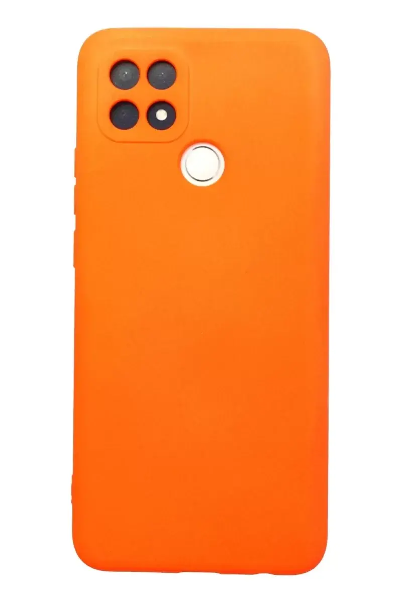 Newface Oppo A15 Kılıf Nano İçi Kadife Silikon - Turuncu
