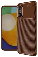 Newface Realme 12 Lite Kılıf Auto Focus Karbon Kapak - Kahverengi