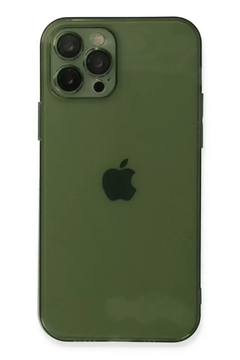Newface Apple İphone 12 Pro Max Kılıf Fly Lens Silikon - Yeşil