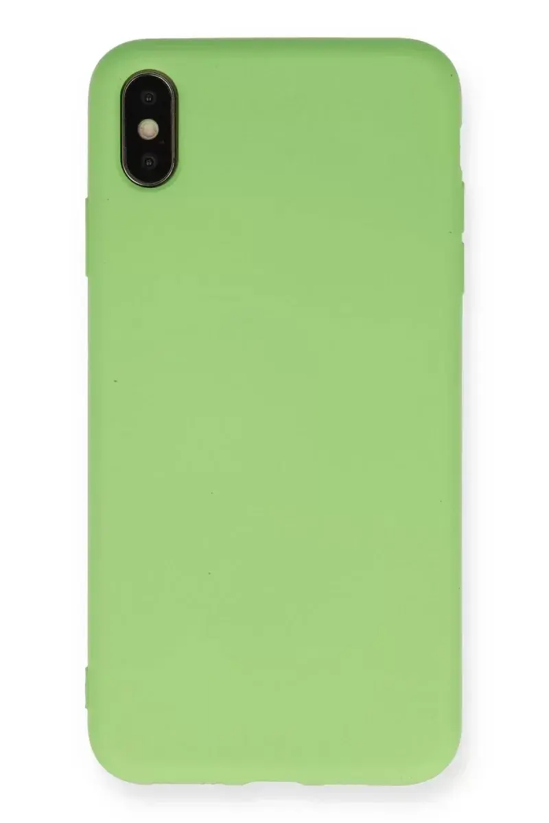Newface İphone Xs Max Kılıf Nano İçi Kadife Silikon - Açık Yeşil
