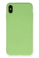 Newface İphone Xs Max Kılıf Nano İçi Kadife Silikon - Açık Yeşil