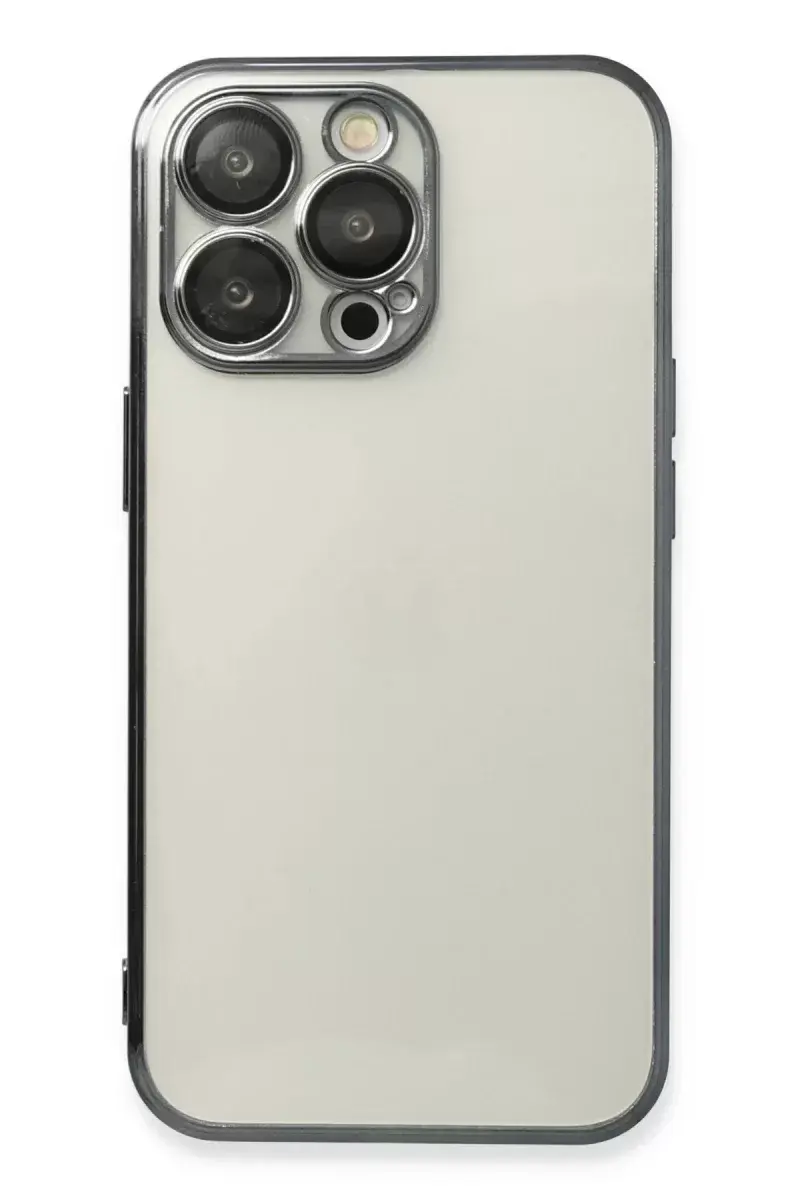 Newface İphone 13 Pro Max Kılıf Razer Lensli Silikon - Siyah