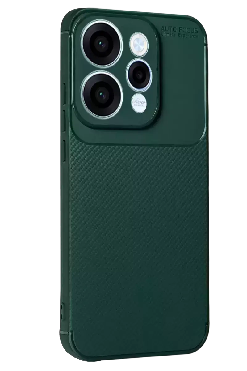 Newface Oppo Reno 15 Auto Focus Karbon Kapak - Koyu Yeşil