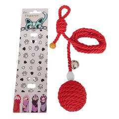 Kapıya Asılabilen Kedi Oyun Aktivite Topu İpli 5x80 cm Kırmızı