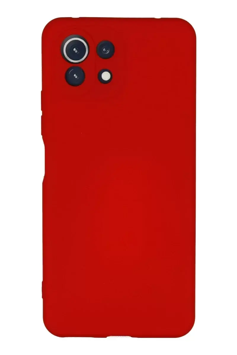 Newface Xiaomi Mi 11 Lite Kılıf Nano İçi Kadife Silikon - Kırmızı