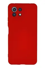 Newface Xiaomi Mi 11 Lite Kılıf Nano İçi Kadife Silikon - Kırmızı
