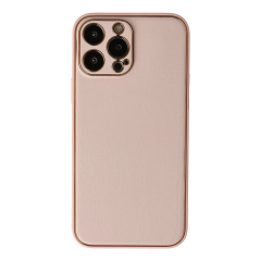 İphone 13 Pro Max Kılıf Coco Deri Silikon Kapak - Pudra