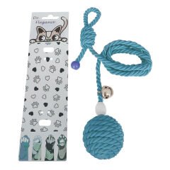 Kapıya Asılabilen Kedi Oyun Aktivite Topu İpli 5x80 cm Mavi