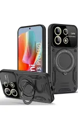 Newface Xiaomi Redmi Note 13 Pro 4g Kılıf Joy Lens Standlı Kapak - Siyah