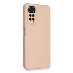 Xiaomi Redmi Note 11 Kılıf Nano İçi Kadife Silikon - Pudra