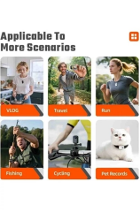 F2 2k 1080p Parmak Kamera 130° Geniş Açı Ips Ekranlı 25g Mini Taşınabilir Cep Kamerası Siyah