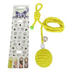 Kapıya Asılabilen Kedi Oyun Aktivite Topu İpli 5x80 cm Sarı