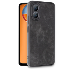 Oppo A38 Kılıf Aras Deri Kapak - Siyah