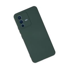 Vivo V23 5g Kılıf Nano İçi Kadife Silikon - Koyu Yeşil