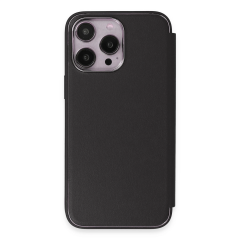 İphone 14 Pro Kılıf Dolpin Kapaklı - Siyah