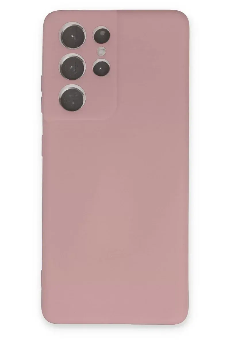 Newface Samsung Galaxy S21 Ultra Kılıf Nano İçi Kadife Silikon - Pudra
