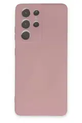 Newface Samsung Galaxy S21 Ultra Kılıf Nano İçi Kadife Silikon - Pudra
