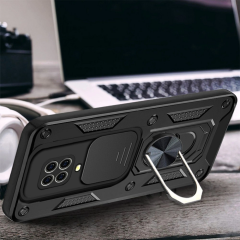 Xiaomi Redmi Note 9 Pro Kılıf Pars Lens Yüzüklü Silikon - Siyah