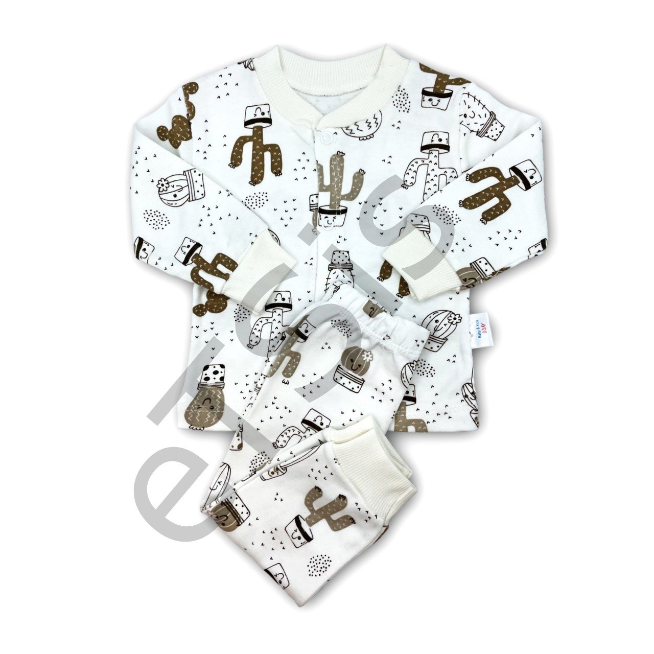Sema Baby Sleeper Cactus Bebek Pijama Takımı 6-9 Ay - Ekru