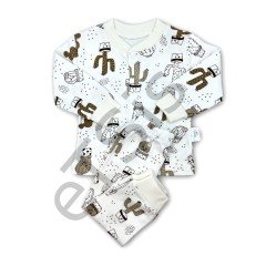 Sema Baby Sleeper Cactus Bebek Pijama Takımı 6-9 Ay - Ekru