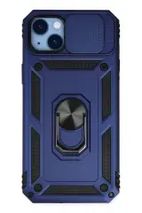 Newface İphone 14 Plus Kılıf Pars Lens Yüzüklü Silikon - Lacivert