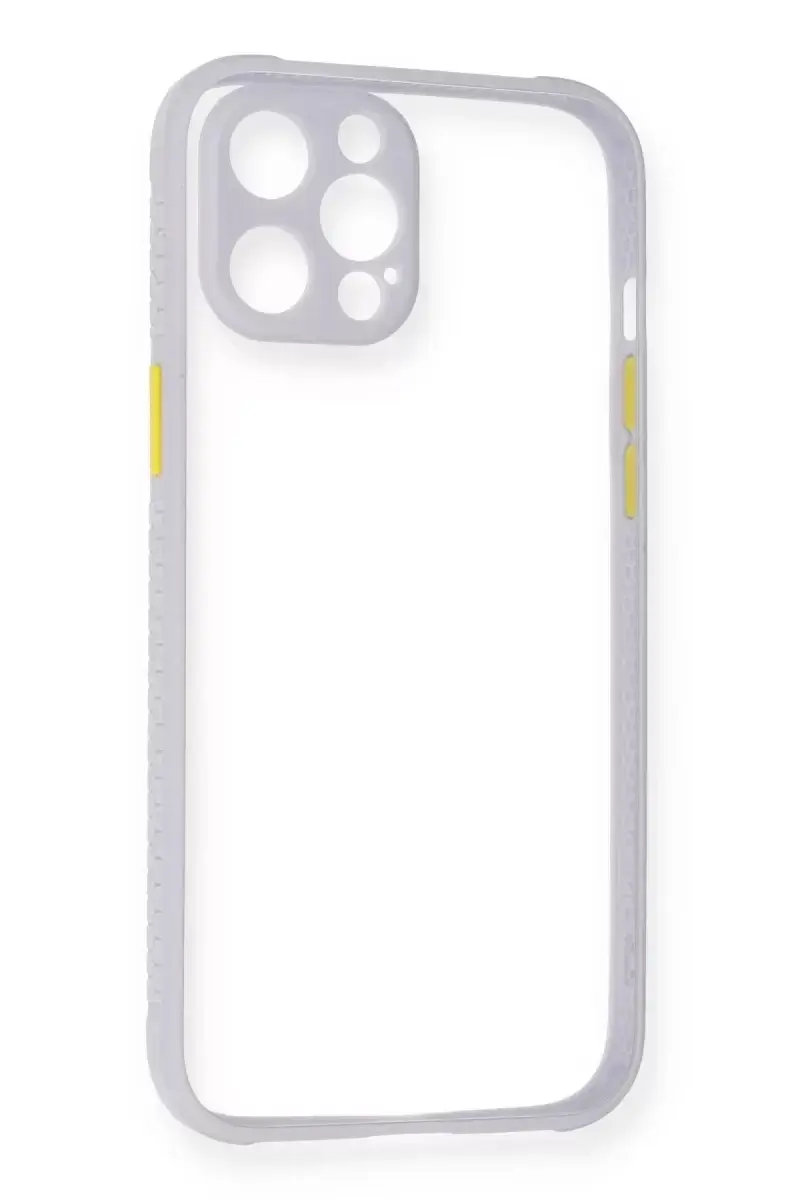 Newface Apple İphone 12 Kılıf Miami Şeffaf Silikon - Lila