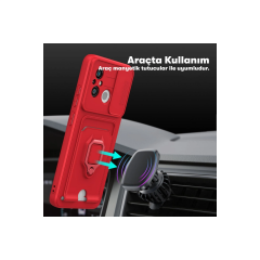 Xiaomi Redmi 12c Kılıf Zuma Kartvizitli Yüzüklü Silikon - Pembe