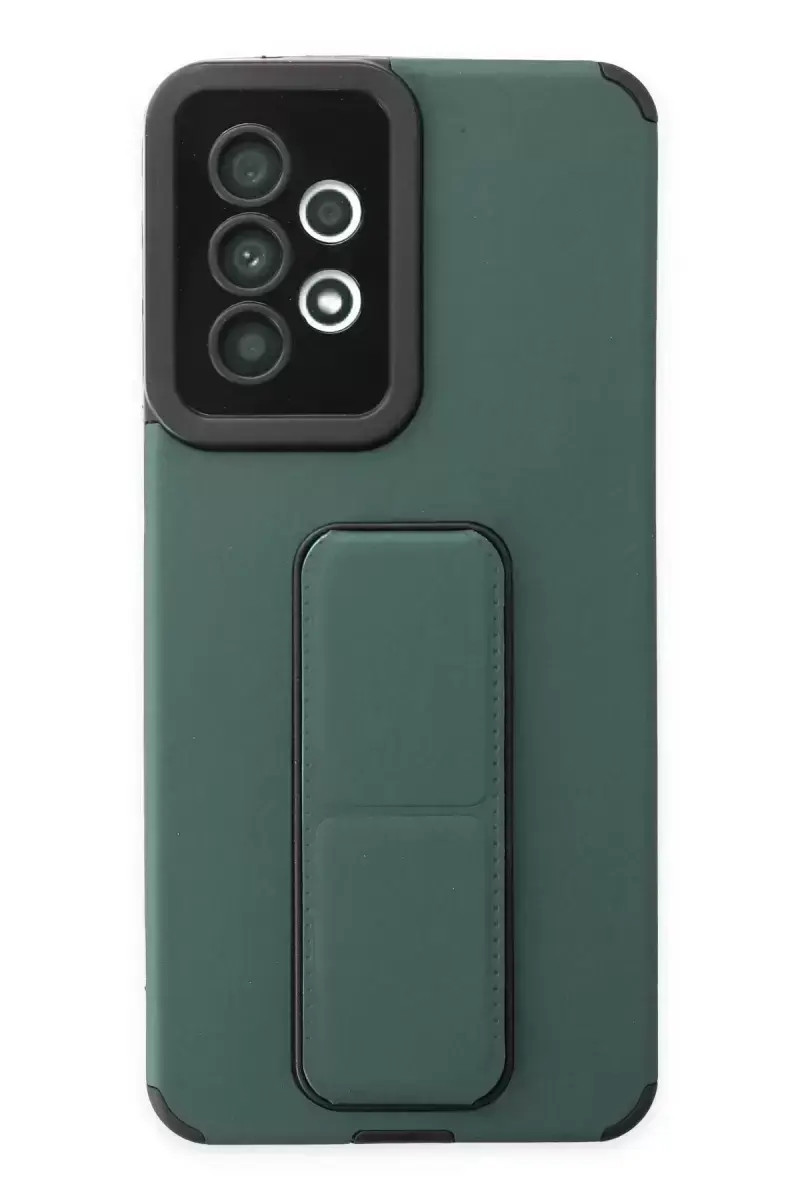 Newface Samsung Galaxy A33 5g Kılıf Mega Standlı Silikon - Yeşil