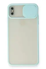 Newface İphone Xs Max Kılıf Palm Buzlu Kamera Sürgülü Silikon - Turkuaz
