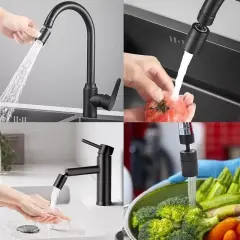 Sunup Sn-29318 Çift Hız Ayarlı Siyah Musluk Başlığı