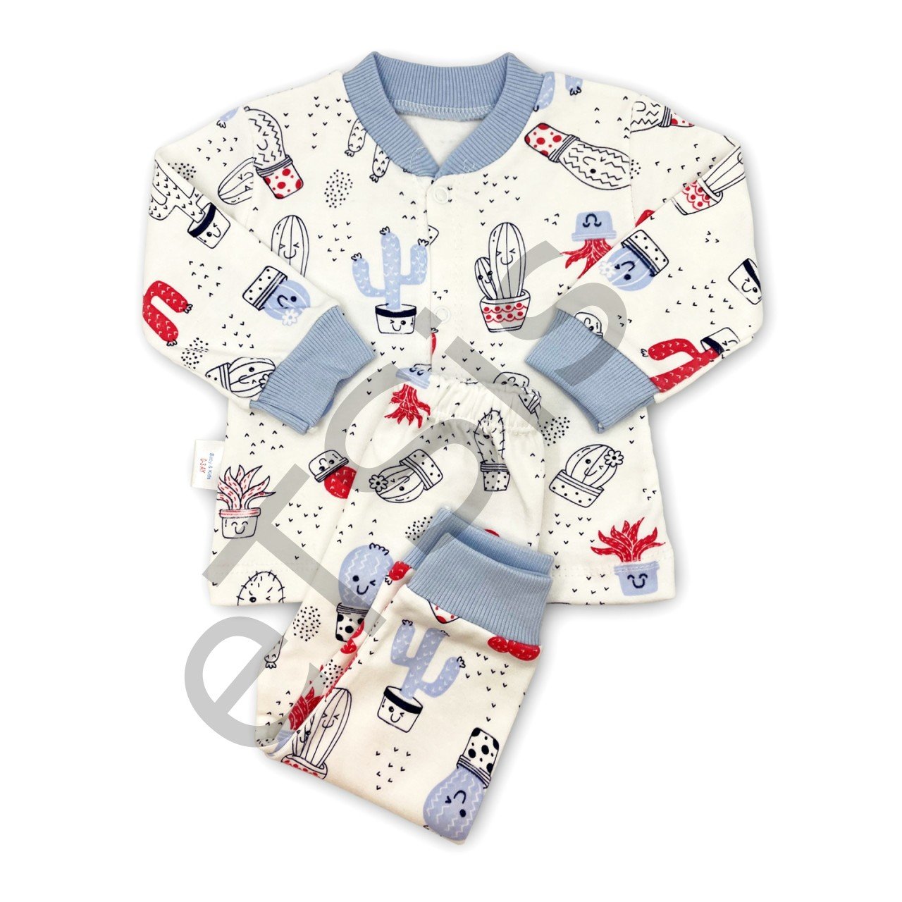 Sema Baby Sleeper Cactus Bebek Pijama Takımı 0-3 Ay - Mavi