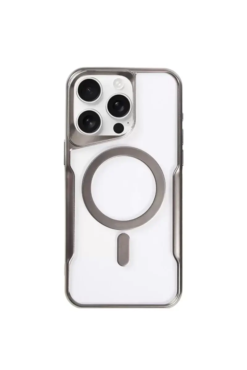 Newface İphone 11 Pro Max Kılıf Boyi Magsafe Silikon Kapak - Titan Gri