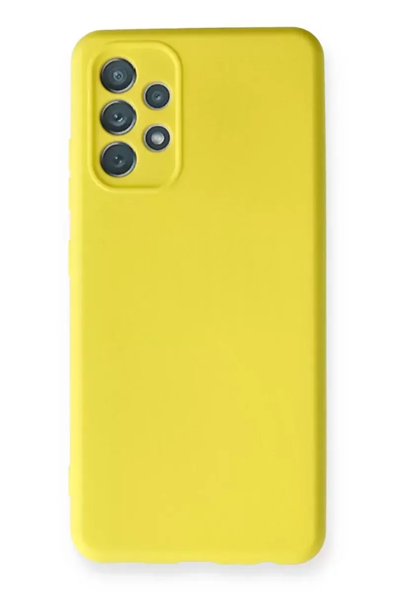 Newface Samsung Galaxy A32 Kılıf Nano İçi Kadife Silikon - Sarı